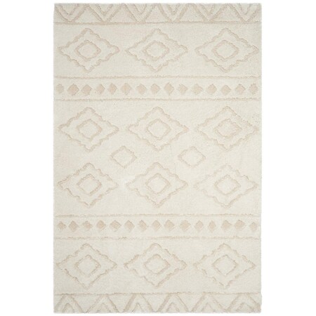 Safavieh Sparta Shag Small Rectangle Area Rug; Ivory & Beige - 4 x 6 ft. SPG513D-4
